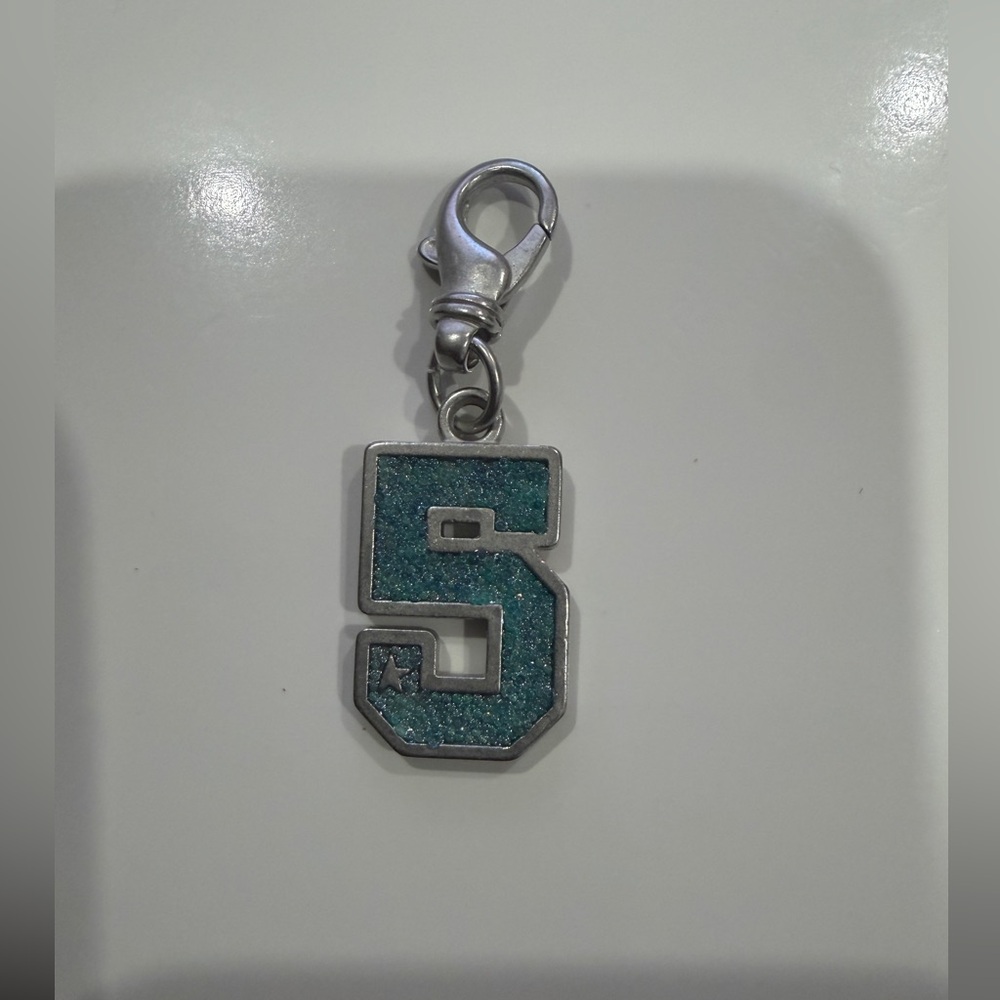 Golden Goose Number 5 Charm Teal Green Enamel- New- Authentic